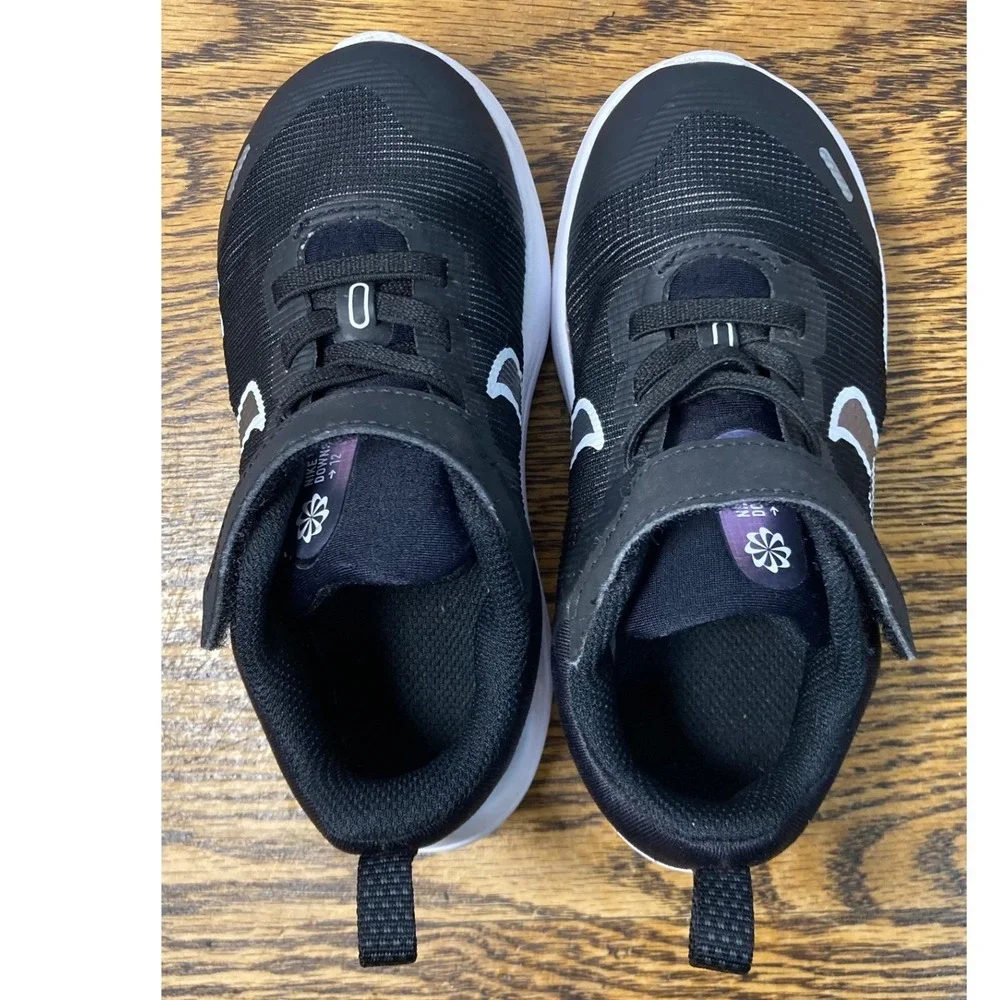Nike Downshifter 12 Toddler Shoes Black White DM4191-003 Size 9C Sneaker